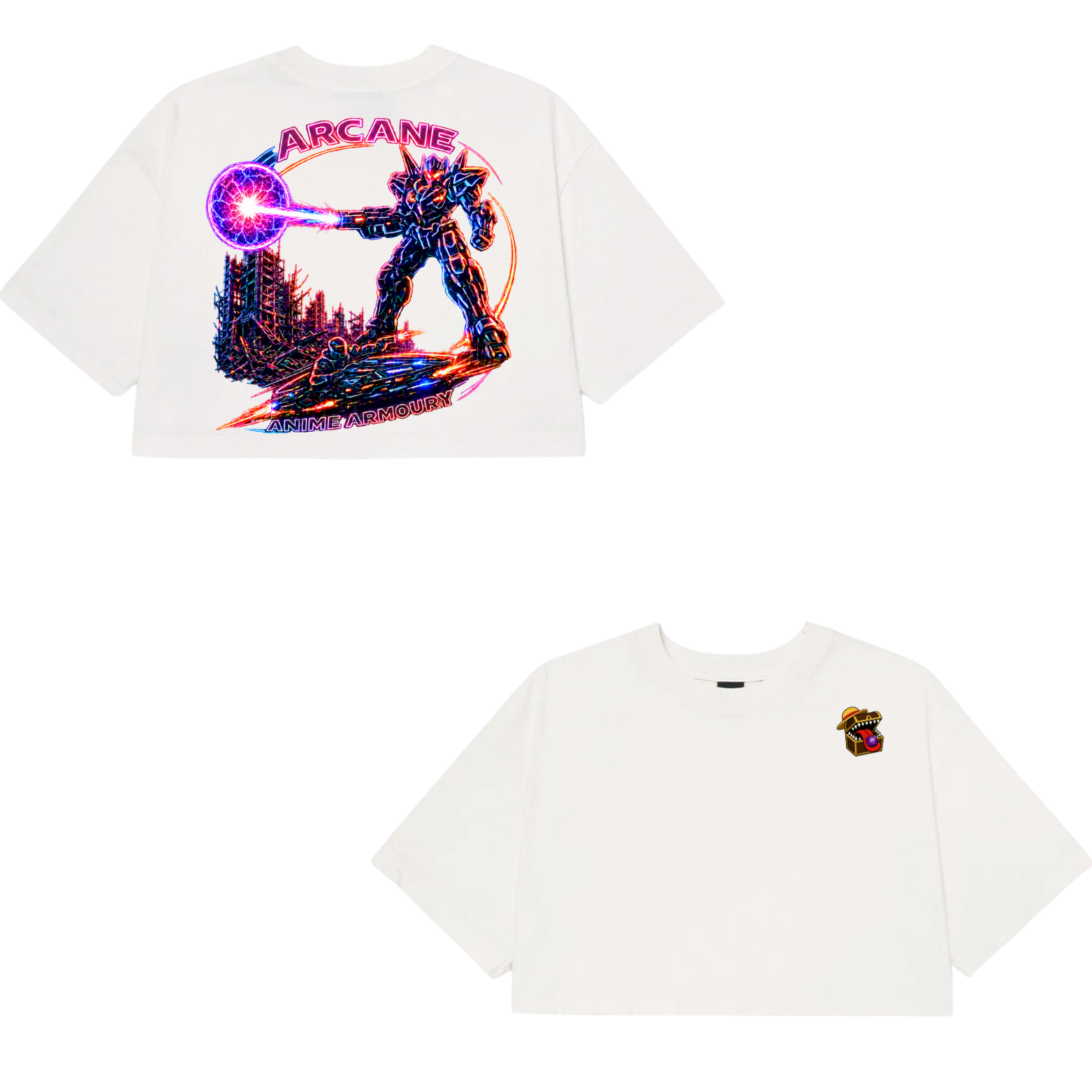 Neon Mech Cropped Tshirt