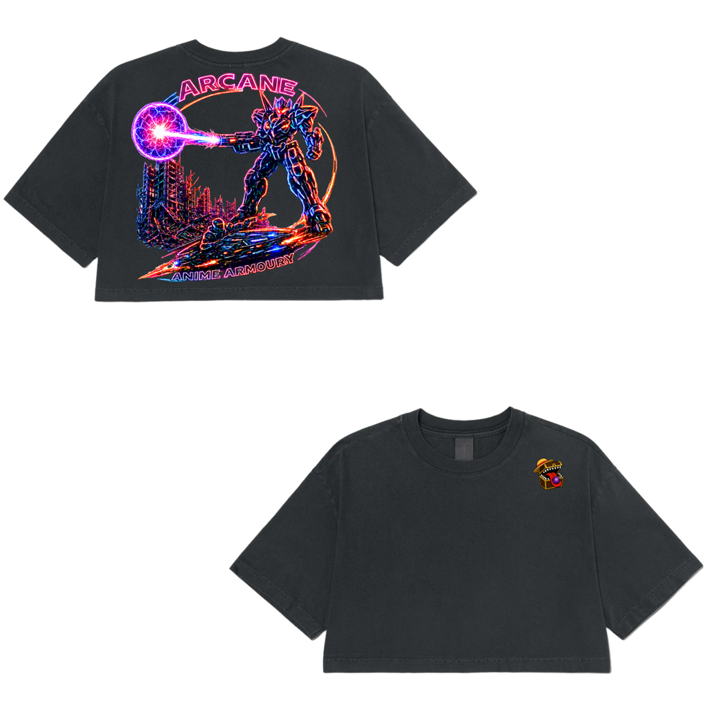 Neon Mech Cropped Tshirt