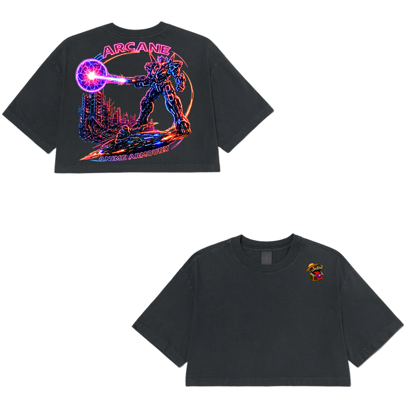 Neon Mech Cropped Tshirt
