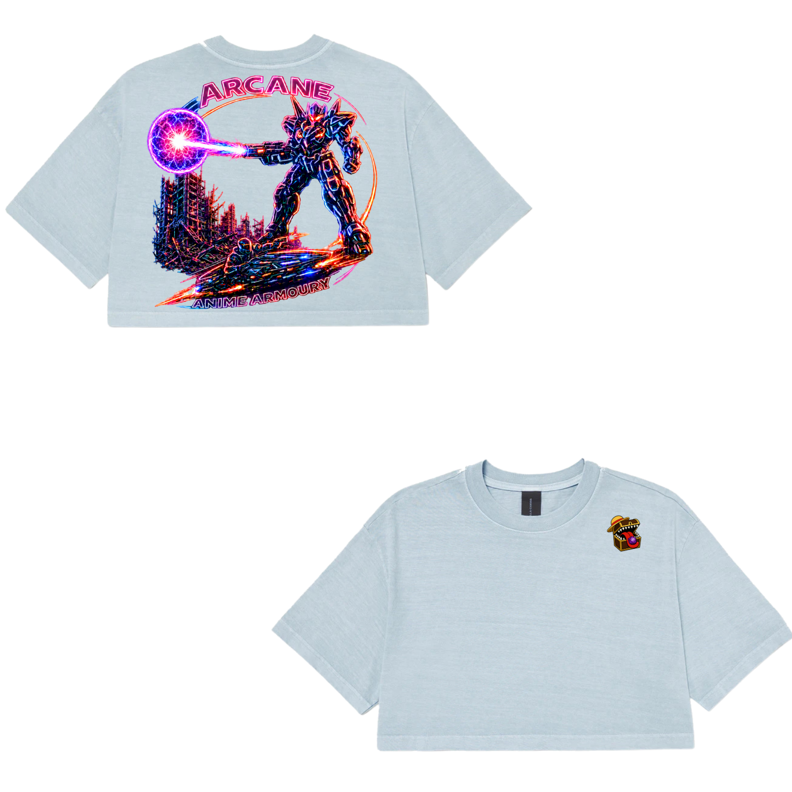 Neon Mech Cropped Tshirt