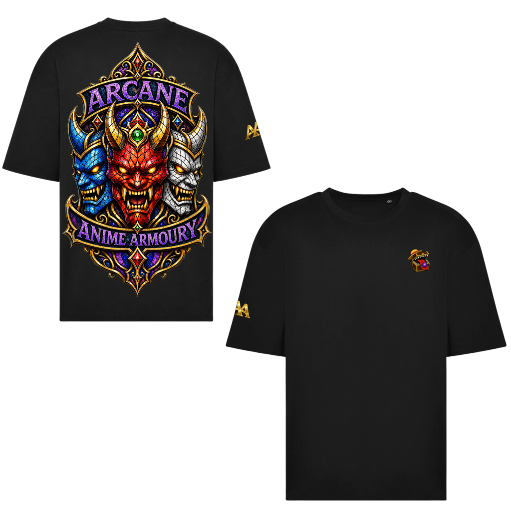 Stained Glass Oni Mask Oversized Tshirt