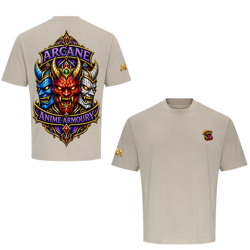 Stained Glass Oni Mask Oversized Tshirt