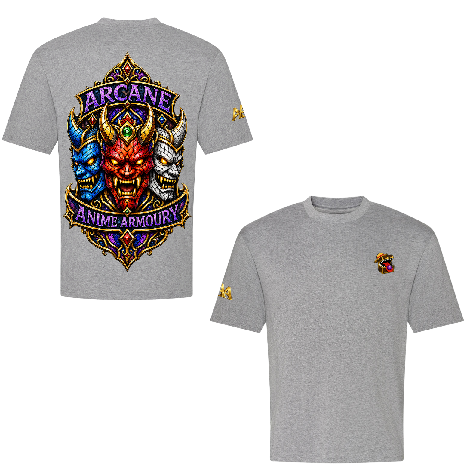 Stained Glass Oni Mask Oversized Tshirt