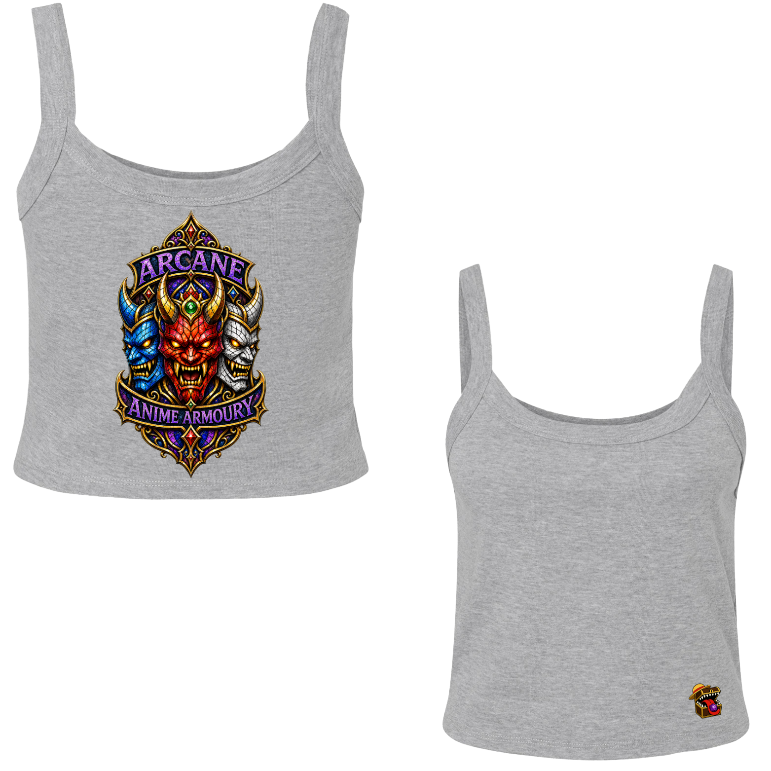 Stain Glass Oni Mask Women's Micro Tank Top