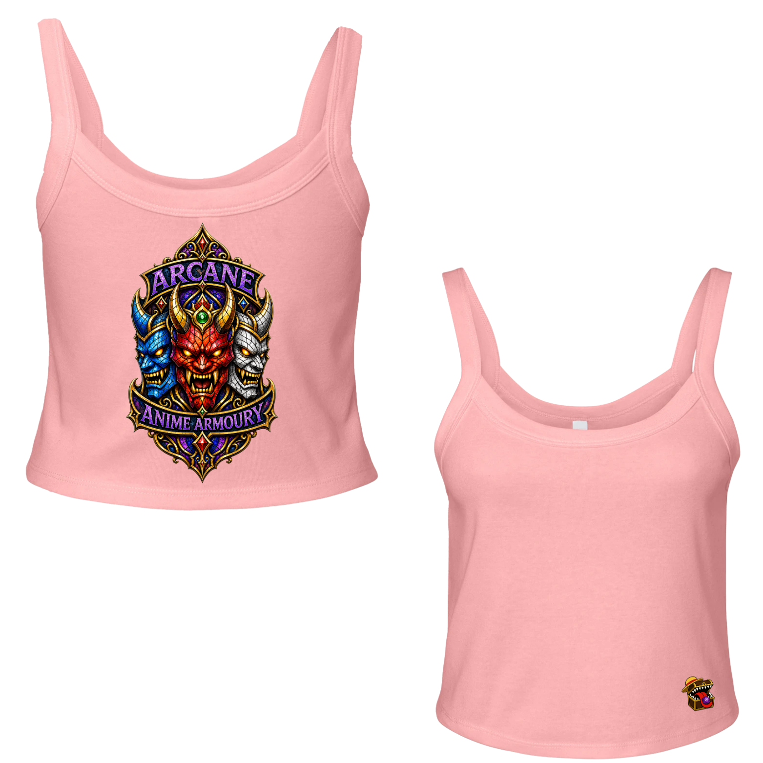 Stain Glass Oni Mask Women's Micro Tank Top