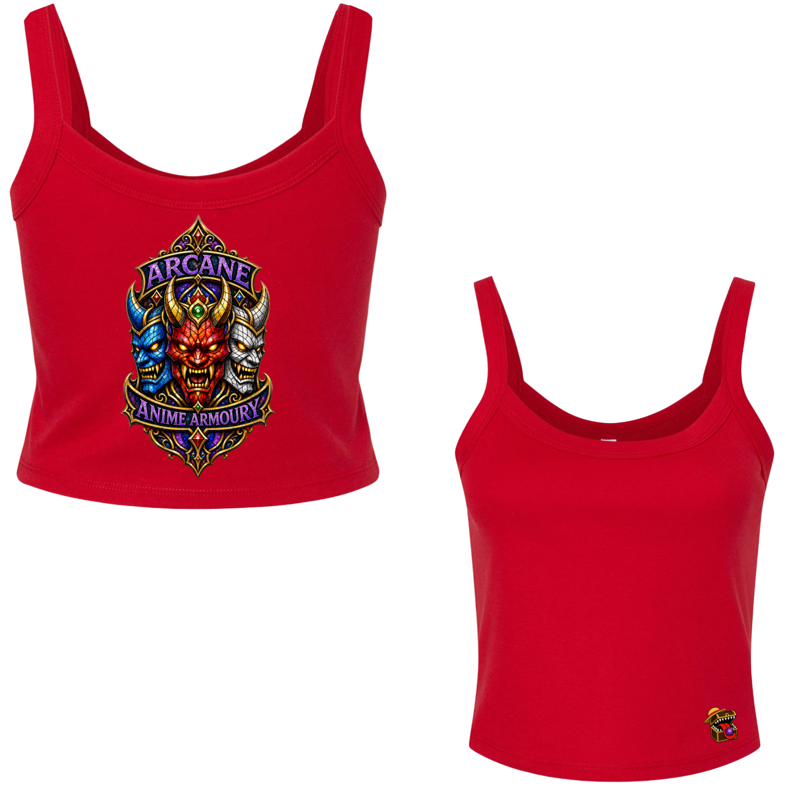 Stain Glass Oni Mask Women's Micro Tank Top