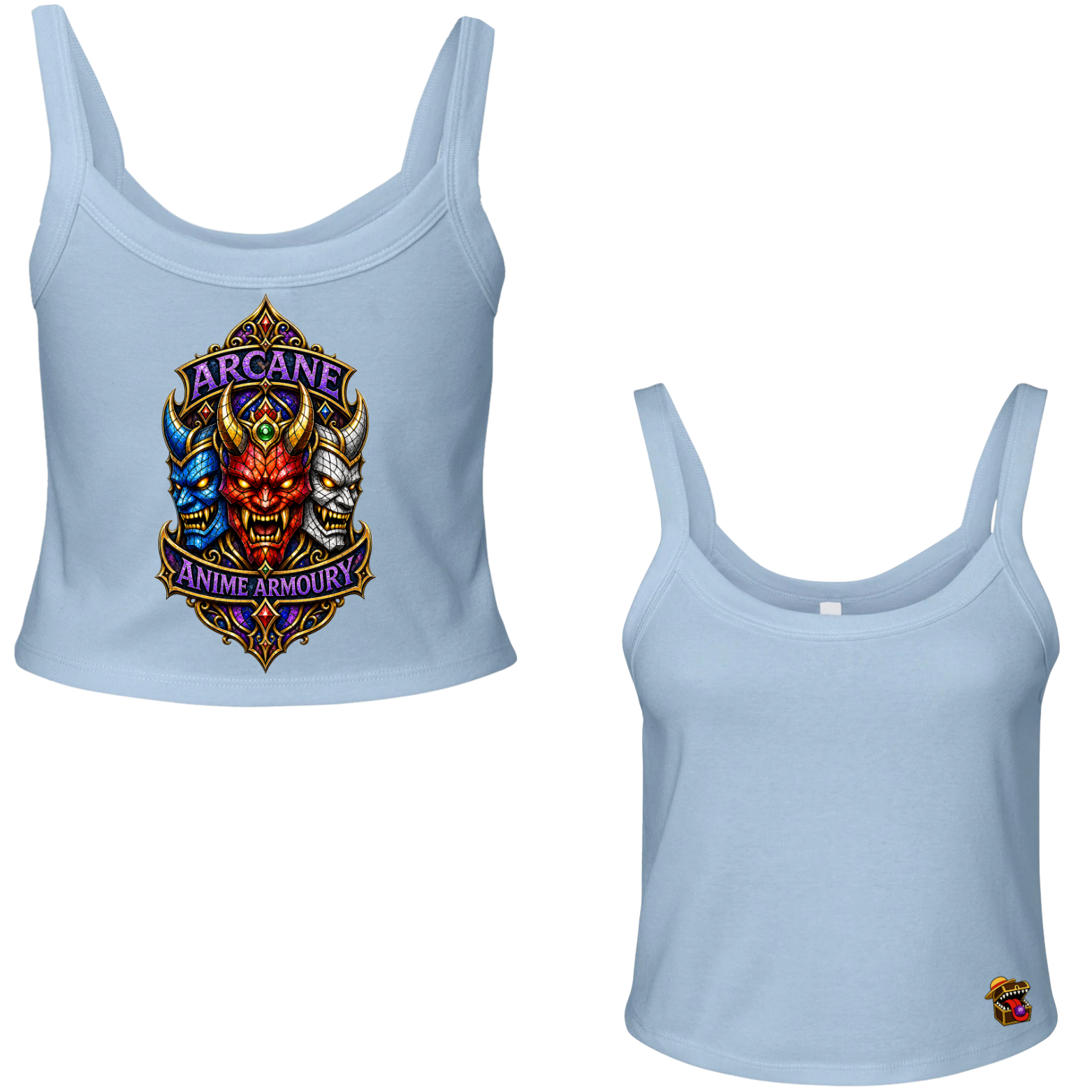Stain Glass Oni Mask Women's Micro Tank Top